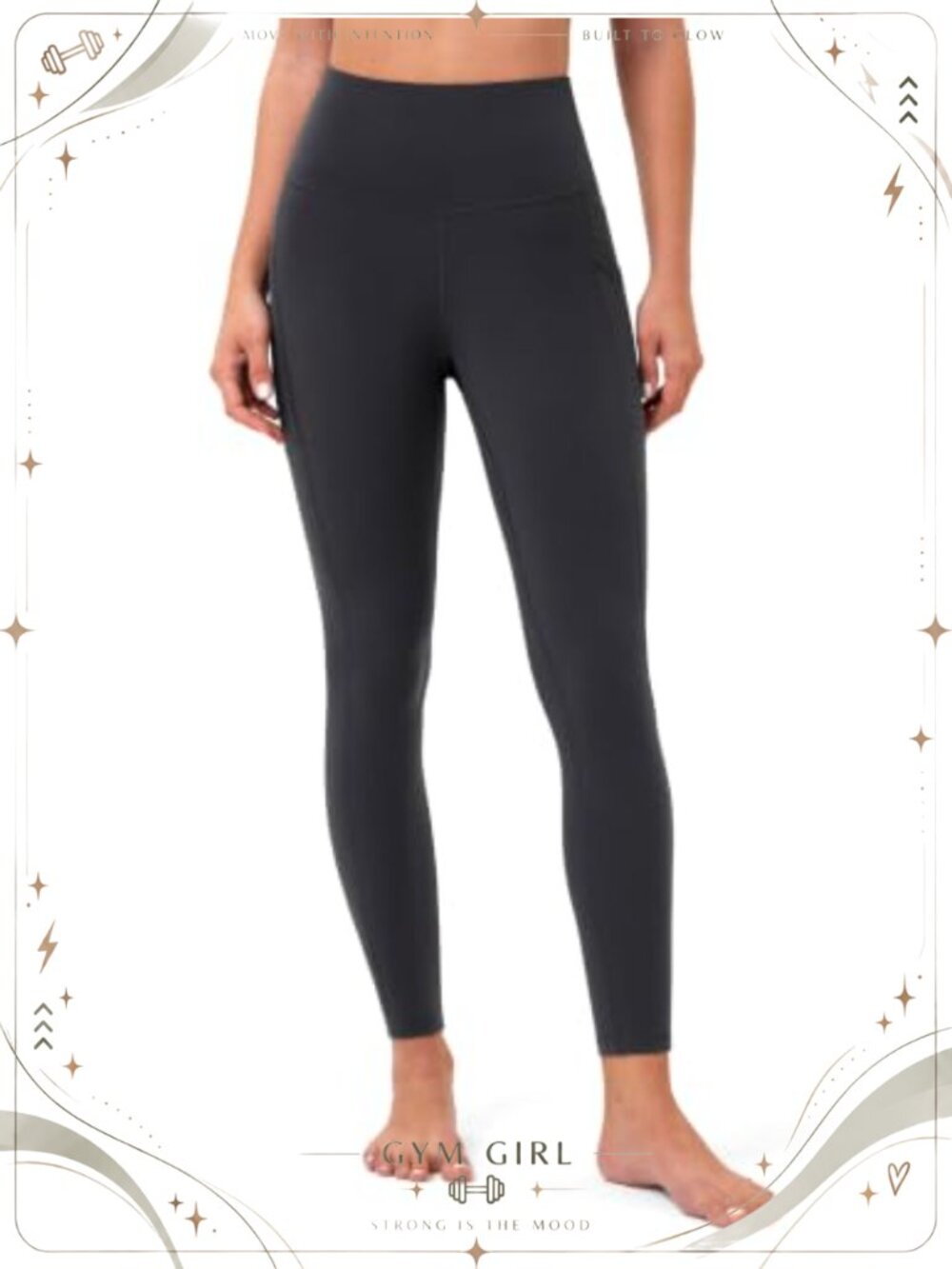 High Waisted Tummy Control 7/8 Leggings Yoga Pants with Pockets